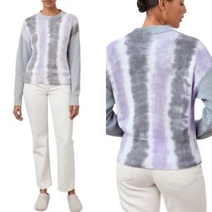 Rails Karis Aqua Purple Gray White Tie Dye Knit Long Sleeve Sweater Small S